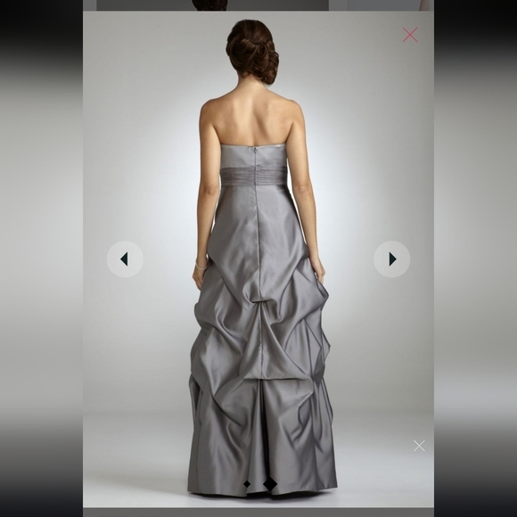 David's BRIDAL Blue  Malibu Floor length Rushed Strapplea Plus Size gown 22 - Picture 12 of 13